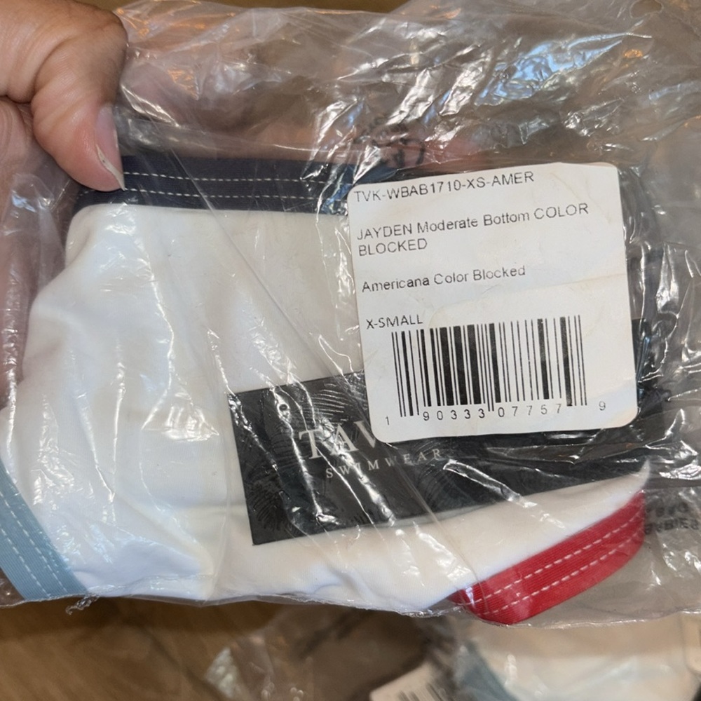 🇺🇸☀️tavik Jayden Americana Womens White New Colorblock Moderate bottom - Picture 5 of 5